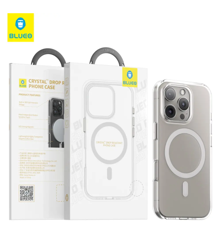 BLUEO Crystal Pro Drop Resistance Phone Case With Magnetic(Camera Button Version) iPhone 16, прозрачен