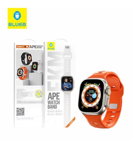 BLUEO Fluoro Rubber Sport Watch Band Apple Watch 42/44/45/46/49mm, Orange