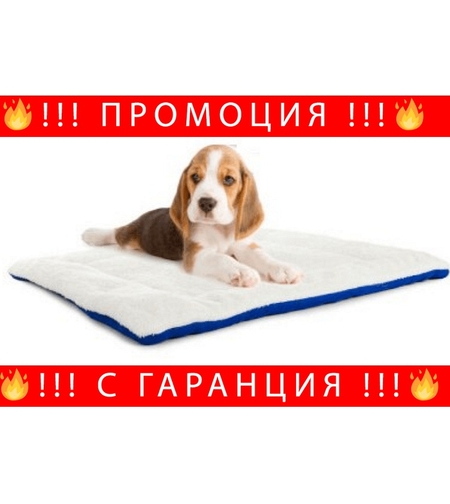 НЕМСКИ Кучешко легло диван от текстил, 54см x 44см x 2,5см, Синьо + ЛЕД ФЕНЕР