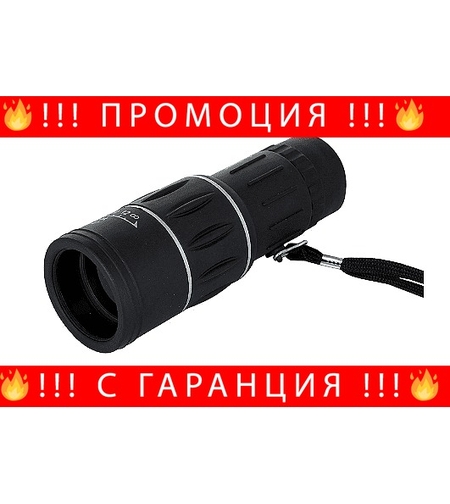 НЕМСКИ Монокъл Buchnell, С двоен фокус, 18х62, Черен + ЛЕД ФЕНЕР