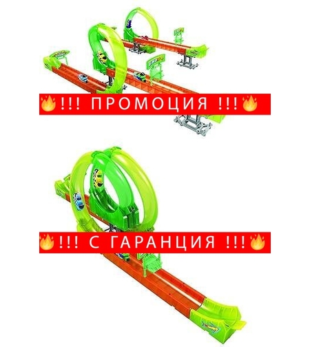 НЕМСКА Играчка писта с мотоциклет Stund SHOW + ЛЕД ФЕНЕР