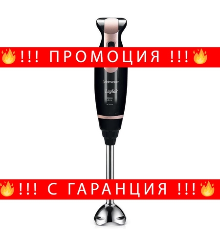 НЕМСКИ Ръчен пасатор, GoldMaster, 500W, 2 степени на скорост с ТУРБО функция, Черен + ЛЕД ФЕНЕР