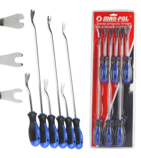 НЕМСКО Лостове за демонтаж на щипки интериор за тапицерия метални вилки + ЛЕД ФЕНЕР