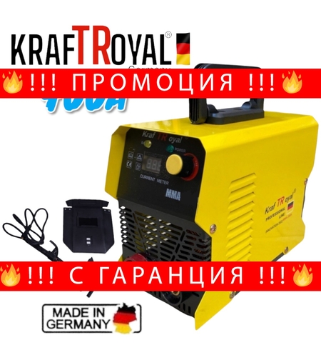 НЕМСКИ Инверторен Електрожен 400А KRAFTROYAL с дислей Inverter + ЛЕД ФЕНЕР