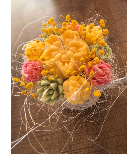 букет в метална лейка