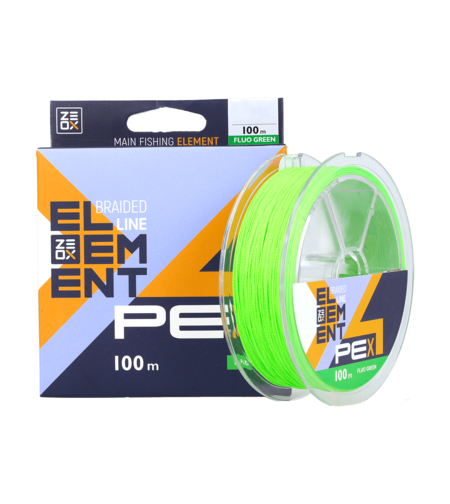 Zeox Braided Line Element PE X4 100m Fluo Green #1.2