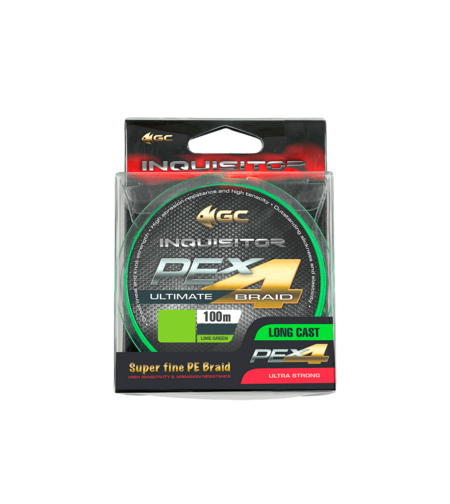 Golden Catch Braided Line Inquisitor PE X4 100m Lime Green #1.5