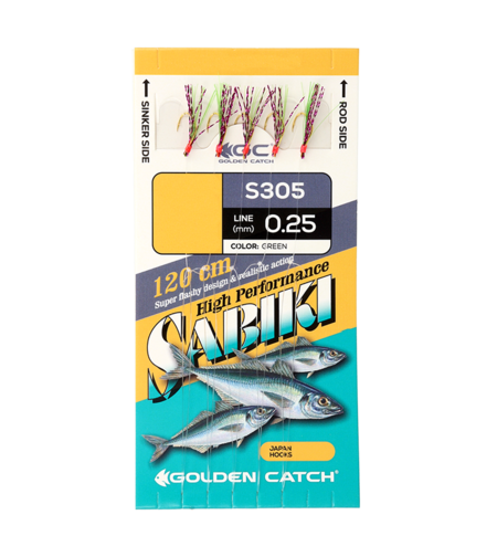 Golden Catch Aji Sabiki S305 №8 Green(5 hooks)