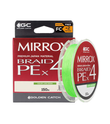 Golden Catch Braided Line Mirrox PE X4 150m Lime Green #2.5