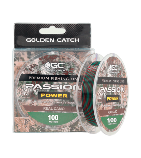 Golden Catch Nylon Line Passion Power 100m Real Camo 0.261mm