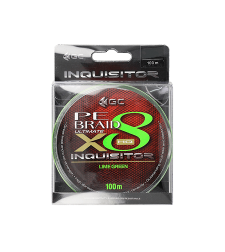 Golden Catch Braided Line Inquisitor PE X8 100m Lime Green #1.2