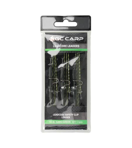 Golden Catch Leadcore Safety Clip Leader(3pcs)Camo Green
