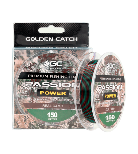 Golden Catch Nylon Line Passion Power 150m Real Camo 0.181mm