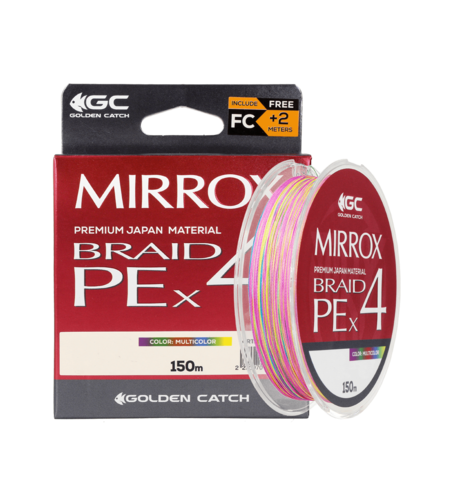 Golden Catch Braided Line Mirrox PE X4 150m Multicolor #1.2