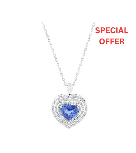 4.78 ct Necklace with sapphire and diamonds