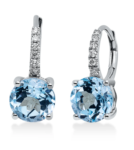 4.90 ct Earrings with diamonds and topaz