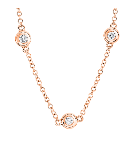 0.45 ct Rose gold diamond necklace
