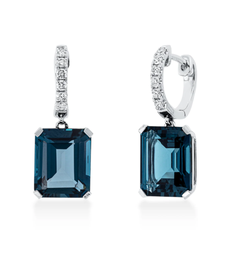 11.47 ct Earrings with diamonds and topaz