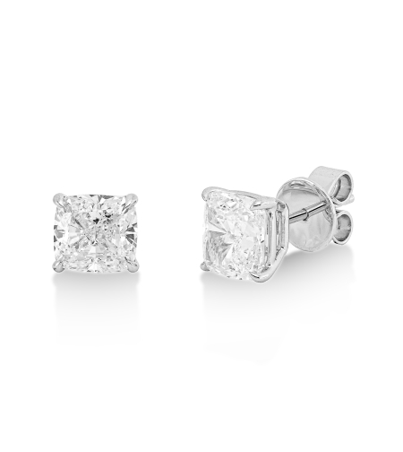 3.00 ct Cushion cut diamond earrings