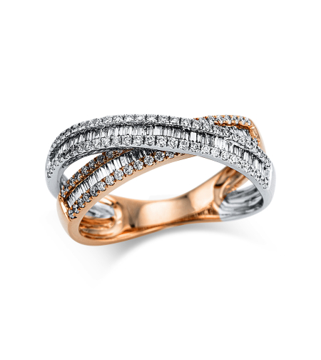 0.67 ct Diamond ring with rose and white gold