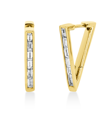 0.39 ct Baguette cut diamond earrings