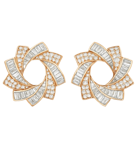 3.21 к Обеци с диаманти в розово и бяло злато