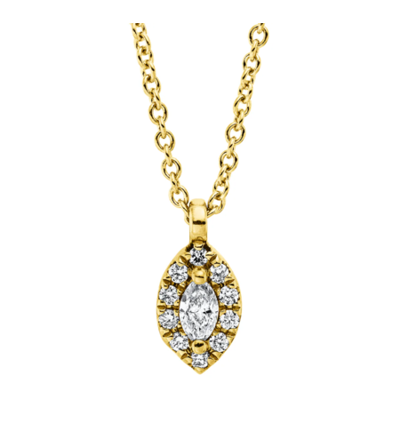 0.15 ct Yellow gold necklace with diamonds