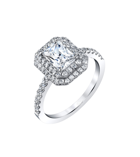 0.93 к Пръстен с диаманти емералд