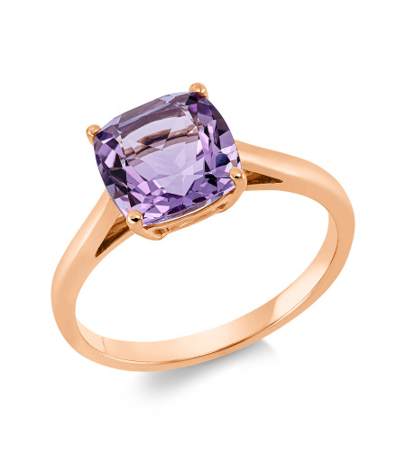 2.30 ct Rose gold ring with amethyst
