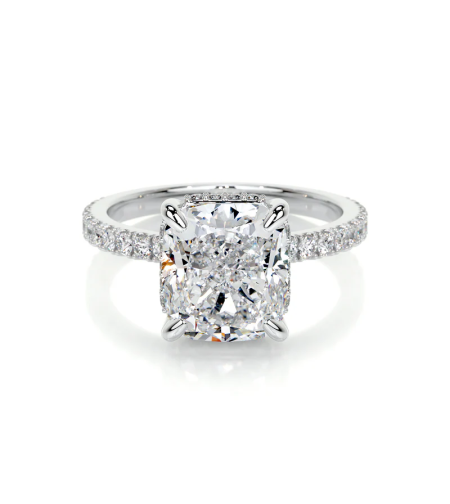 3.41 ct Cushion cut diamond ring