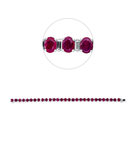 11.41 ct Bracelet with rubies and diamonds