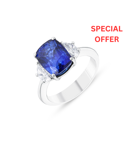 6.32 к Пръстен със сапфир и диаманти