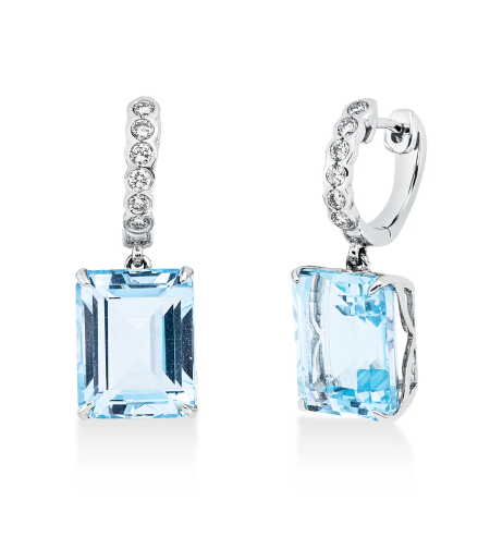 13.23 ct Earrings with diamonds and topaz