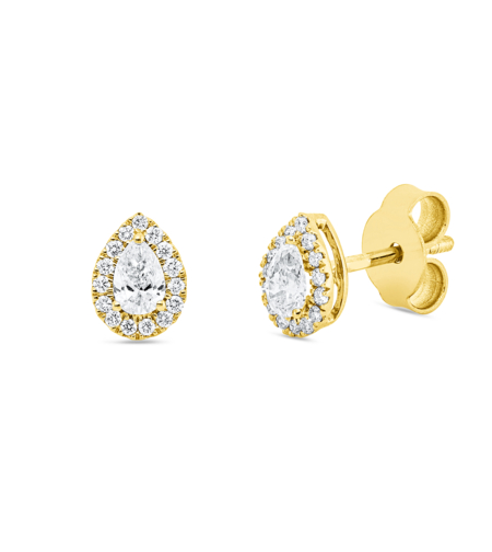 0.41 ct Diamond earrings in yellow gold