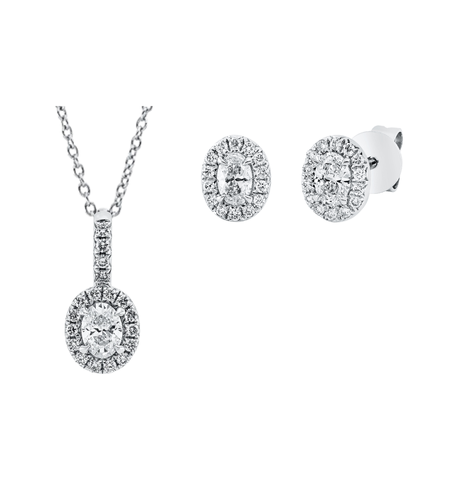 1.84 ct Set with oval diamonds