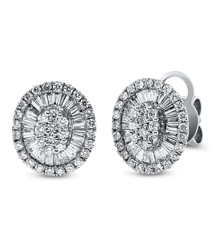 1.03 ct Diamond earrings on white gold
