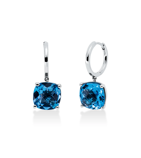 9.02 ct White gold earrings with topaz