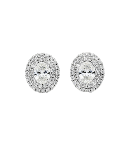 1.84 ct Oval diamond earrings