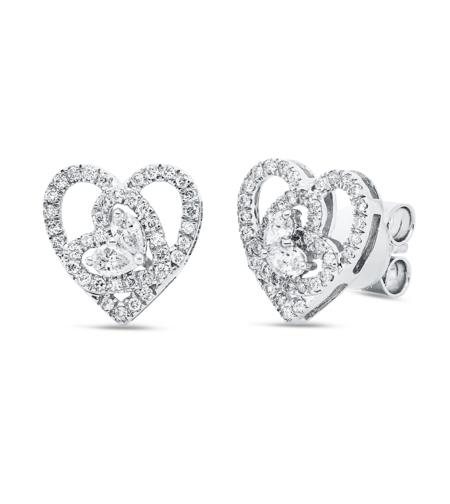 0.45 ct Hearts diamond earrings