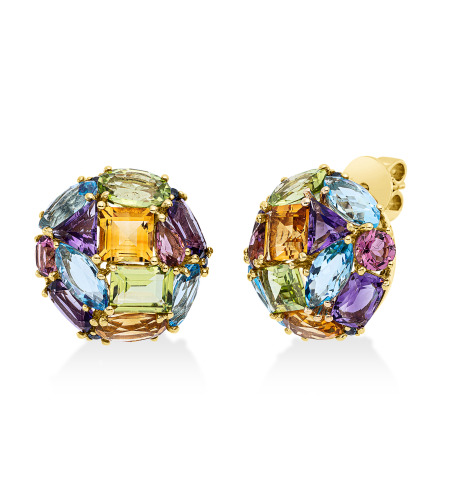 13.12 ct Earrings with peridote and sapphires