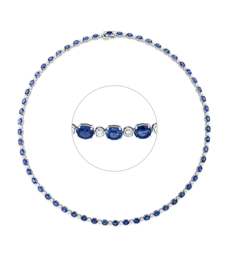 19.25 к Колие със сапфири и диаманти