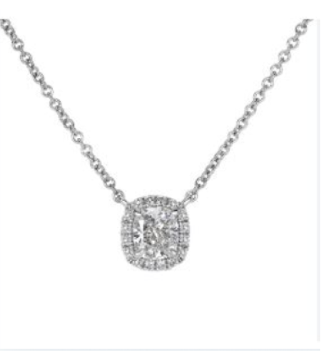 1.22 ct Cushion cut necklace
