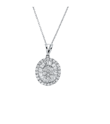 0.54 ct White gold diamond necklace