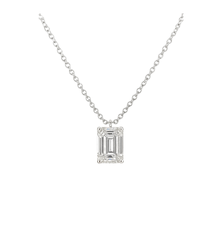 1.50 ct Investment diamond necklace in emerald cut