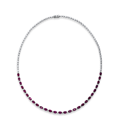 11.44 ct Necklace with rubies and diamonds