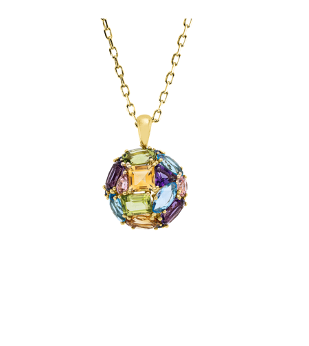 11.29 ct Necklace with multicolor sapphires and peridot