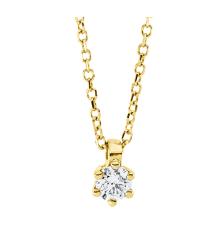 0.14 к Колие с диамант в жълто злато