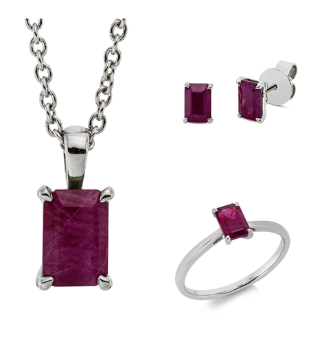 2.82 ct Set with white gold and ruby