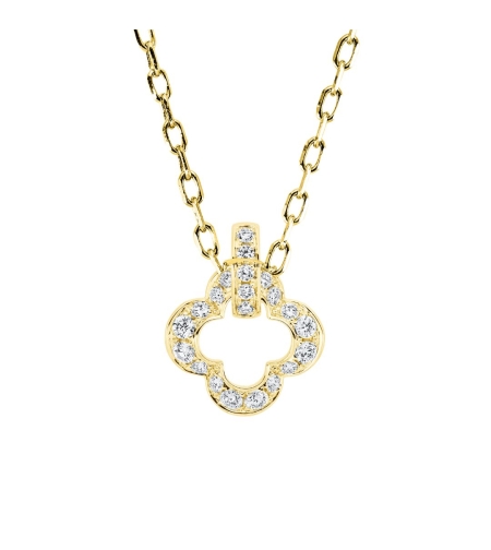 0.42 ct Yellow gold diamond necklace