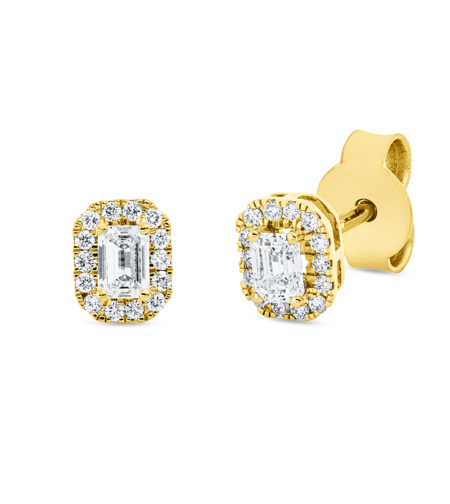 0.43 ct Yellow gold diamond earrings
